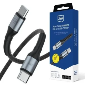 3mk Hyper kábel N-SERIES USB-C na USB-C 1m 20V/5A 100W čierna (5903108680202)