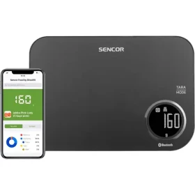 Sencor SKS 7078BK čierna / múdra kuchynská váha / max. 5kg / funkcia TARE / Bluetooth (8590669263226)