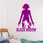 Veselá Stena Samolepka Black Widow silueta Farba: fialová, Veľkosť: 60 x 85 cm