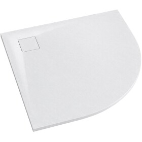 CERANO - Sprchová vanička štvrťkruhová Quarto - SMC/minerálny kompozit - štruktúrovaná biela matná - 90x90x3 CER-414761