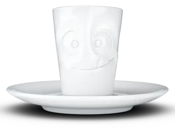FIFTYEIGHT Espresso hrnček Lecker biely / 80 ml / Porcelán / Umývačka a mikrovlnka (T021401)