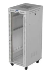 Lanberg 32U 19" sivý / Stojanový rozvádzač / 600x800 mm / Flat pack / Sklenené dvere / LCD / Nosnosť 1200 kg (FF01-6832-12SL)