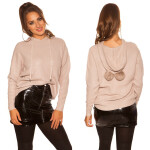 Trendy KouCla Hoody with PomPoms black Einheitsgroesse