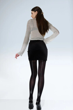 VZOROVANÉ PANČUCHY PURE 22405-5 nero 5-XL