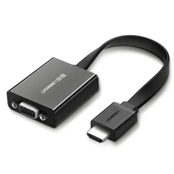 Ugreen MM103 čierna / Adaptér HDMI - VGA / Micro-USB napájanie / 25 cm (40248)