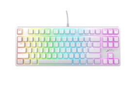 XTRFY K4 TKL RGB biela / herná klávesnica / mechanická / spínače Kailh Red / USB / 2m / US Layout (XG-K4-RGB-TKL-WH-R-US)