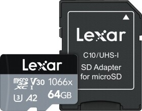 Lexar Professional 1066x MicroSDXC 64 GB Class 10 UHS-I/U3 A2 V30 (LMS1066064G-BNANG)