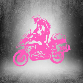 Veselá Stena Samolepka Motorka BMW GS Enduro Farba: růžová, Veľkosť: 40 x 36 cm