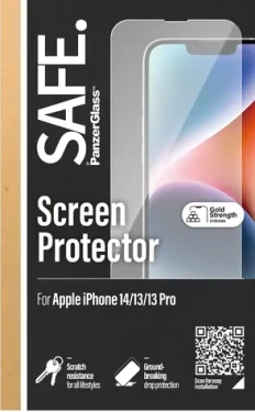 PanzerGlass SAFE pre iPhone 16e/14/13 Pro/13 čierna / Tvrdené sklo / Case Friendly / plne nalepovacie / 0,51 mm (SAFE95148)