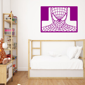 Veselá Stena Samolepka Spiderman portrét Farba: fialová, Veľkosť: 60 x 42 cm