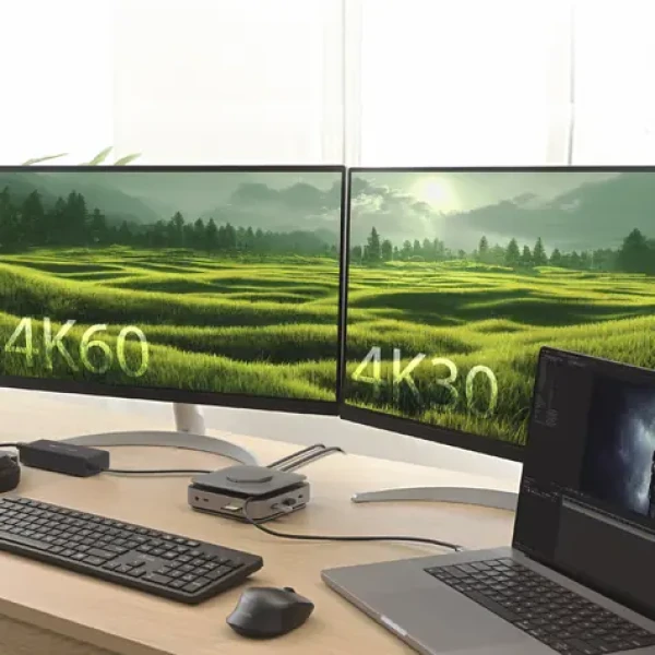 J5create USB-C Dual 4K Dock šedá / Dokovacia stanica / 2x HDMI / GaN adaptér 140W / PD3.1 / LAN (JCD3199P-EN)