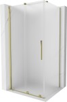 MEXEN/S - Velár sprchovací kút, posuvné dvere 110 x 85, dekor, zlato 871-110-085-31-50
