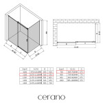 CERANO - Sprchovací kút Santoro - ľavá - 6 mm - chróm, mliečne sklo - 110x70 - posuvný CER-665695