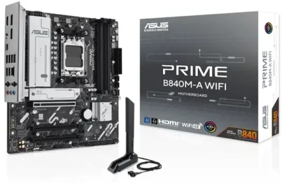 Asus Prime B840 WIFI / B840 / 4X DDR5 / 1x 2.5 GLAN / Wi-Fi 6E / mATX (90MB1J20-M0EAY0)