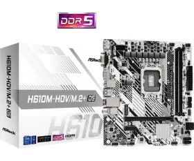 ASRock H610M-HDV/M.2+ D5 Biela / H610 / LGA 1700 / 2x DDR5 / PCIEx16 / 1x GLAN / mATX (90-MXBM50-A0UAYZ)