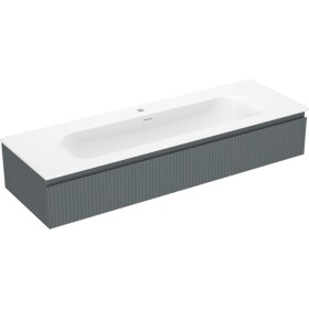 MEXEN/S - Rivel kúpeľňová skrinka 140 cm s umývadlom Vela, 1 šuplík, reliéf, grafit mat/biela mat - 91A20-14023-1-BF66-W23M0 91A20-14023-1-BF66-W23M01