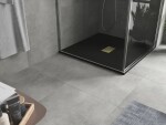 MEXEN/S - Hugo sprchová vanička SMC 100 x 100, čierna, krytka zlatá 42701010-G