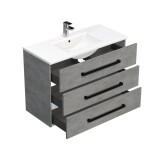 Kúpeľňová skrinka s čiernou úchytkou a umývadlom SAT Cube Way 100x76,5x46 cm betón mat CUBE46C1003BEMOD CUBE46C1003BEMOD