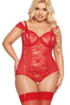 Dámske sexy plus size body Dora 1901 Red - SoftLine 3XL červená