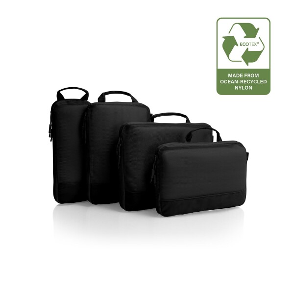 Cestovne organizery Heys Ecotex Compression Packing Cube 4 Pc Set Black Onyx