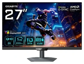 27" GIGABYTE M27Q2 QD čierna / Monitor / SS-IPS / 2560x1440 / 200Hz / HDMI + DP + USB-C / KVM (M27Q2 EK)