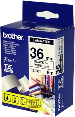 Brother páska čierna tlač na bielom podklade (TZ-261) / Páska do tlačiarne štítkov / 6 mm / 8 m (TZ-261)