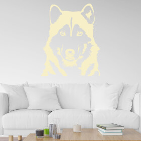 Veselá Stena Samolepka Husky Farba: béžová, Veľkosť: 100 x 81 cm