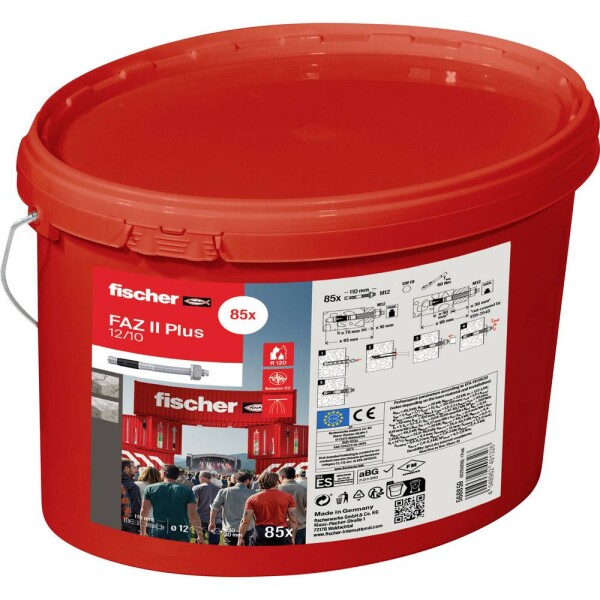 Fischer FAZ II Plus 12/10 Eimer (85) čapová kotva 109 mm 12 mm 568859 85 ks; 568859