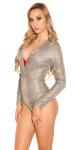 Sexy LeT body PaRTY V-Cut Glitter Bodysuit Einheitsgroesse