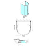 POLYSAN - EASY polkruhová sprchová zástena 900x900, číre sklo EL4615