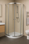 H K - Štvrťkruhový sprchovací kút PURE S4 90x90 s dvojdielnymi posuvnými dverami PURES490