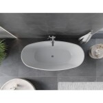 MEXEN/S - Olea voľne stojaca vaňa vzor 170 x 80, biela, sifón a prepad chróm 52821708000-01