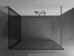 MEXEN/S - Kioto Sprchová zástena WALK-IN 100 x 80, čierny vzor, meď kartáčovaná 800-100-212-65-70-080
