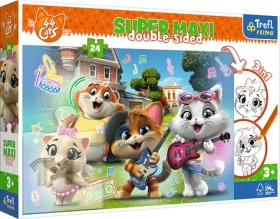 Trefl - Puzzle - Obojstranné puzzle 44 mačiek SUPER MAXI