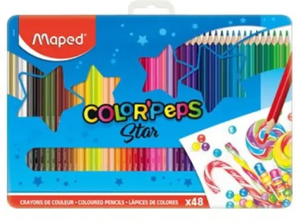 Maped Pastelky trojhranné Color'Peps 48ks v plechovej krabičke (832058)