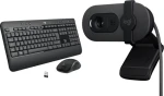 Logitech MK540 Advanced US + Brio 100 sivá / Bezdrôtová sada klávesnice, myši a webkamery / USB