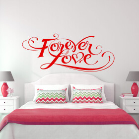 Veselá Stena Samolepka Forever love Farba: červená, Veľkosť: 100 x 40 cm