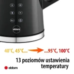 Eldom C540 Jetty čierna / Varná kanvica / 1.7 l / 2200 W / regulácia teploty / 360° otočná základňa (C540)