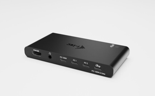 I-TEC KVM Docking Station HDMI for 2 hosts 1x HDMI 3xUSB-C 3.2 Gen1 2x USB-A 3.2 Gen 1 1x 3.5mm Audio/Mic Power Delivery 2x 100W