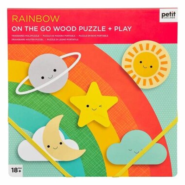 Petit Collage Robustné drevené puzzle Rainbow