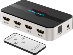 Vention Prepínač switch 3 in 1 out HDMI Vention AFJH0 z separacją audio (Sivý)