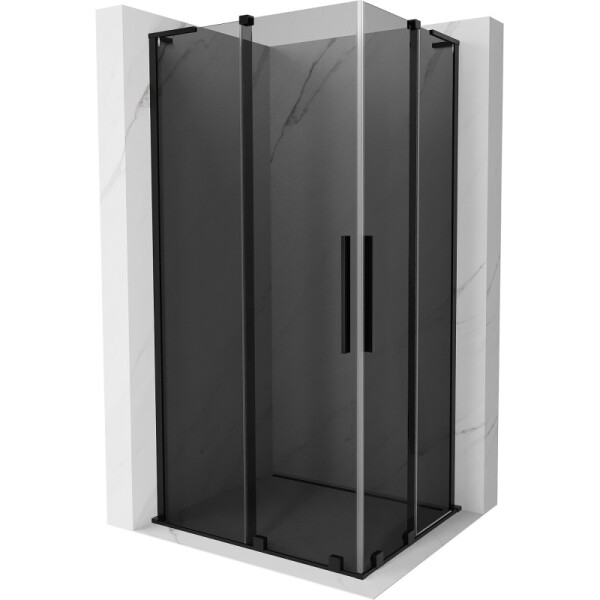 MEXEN/S - Velar L Duo sprchovací kút, posuvné dvere 100 x 90, grafit, čierna 871-100-090-02-43-70