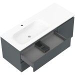MEXEN/S - Orio kúpeľňová skrinka 120 cm s umývadlom Vela ľavá, 2S, 1D, grafit mat/biela mat 91A13-12047-3-BBFFF66-W23L01