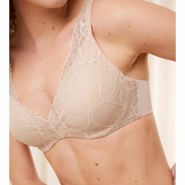 Dámska čipkovaná podprsenka Body Make-Up Illusion WP - Triumph naze béžová (00NZ) 075D