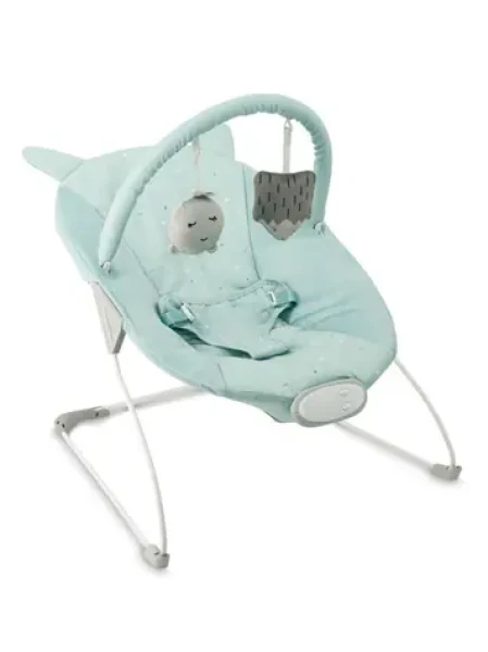Momi GLOSSY modrá / Vibračné lehátko s melódiami / 8 melódií / 3 úrovne vibrácií (BULE00043)