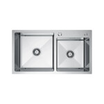 VELAZO VELAZO - Dvojkomorový oceľový drez 78 x 45 cm s hlbokou misou, INOX VELAZ7845