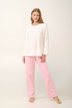 Vamp - Bavlnené dámske pyžamo s gombíkovou légou 21930 - Vamp pink blush M