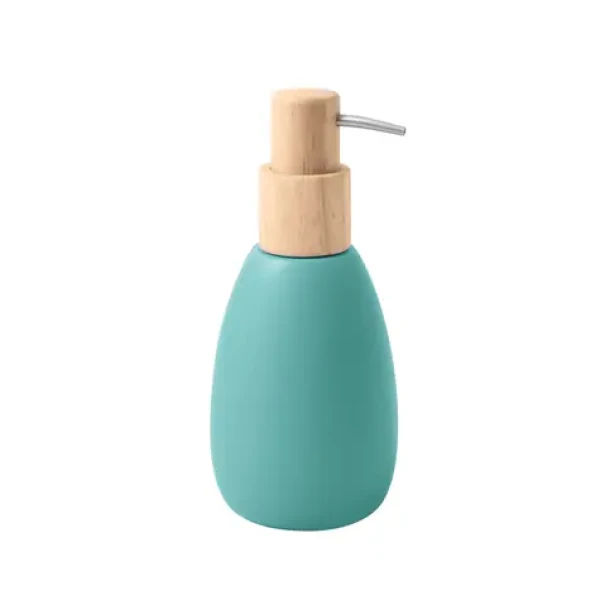Spirella Sven dávkovač mydla matne tyrkysový / polyresin / drevo / 260 ml