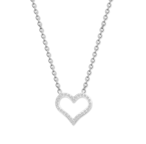 CRYSTalp Romantický oceľový náhrdelník s kryštálmi Sparkling Heart 30449.E