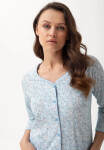 Luna 668 3/4 M-2XL L24 dámske pyžamo ECRU-BLUE XXL